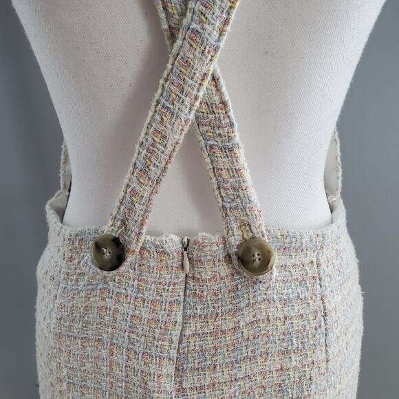 Zara TRF Collection Frayed Tweed Mini Skirt Jumpsuit Size S - Picture 6 of 9